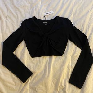 Garage Long Sleeve Twist Crop Top